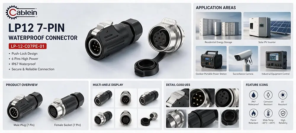 LP12 7-Pin Waterproof Circular Connector Product Brief LP12 7-Pin Waterproof Circular Connector Product Brief