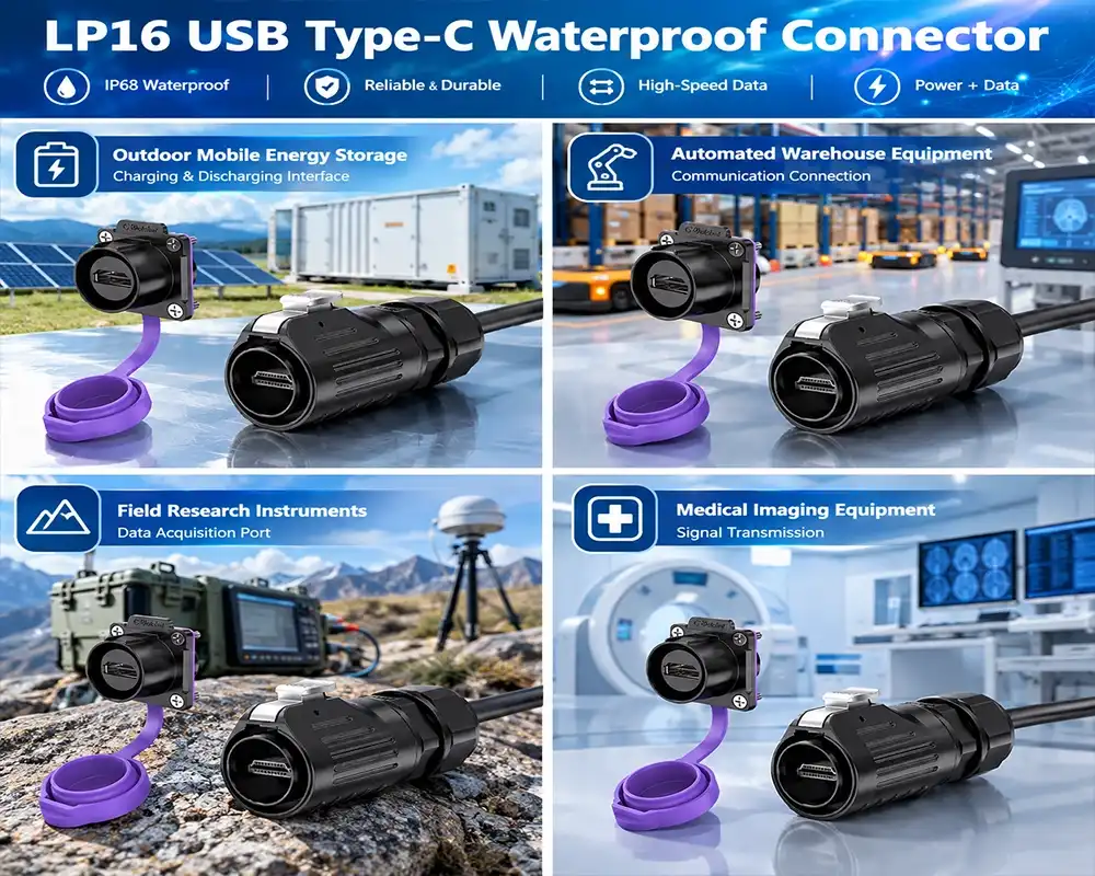 LP16 USB Type-C waterproof connector application