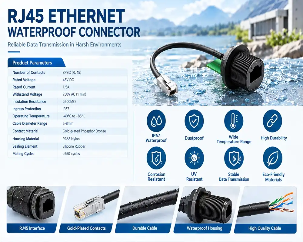 RJ45 ethernet waterproof connector RJ45 ethernet waterproof connector