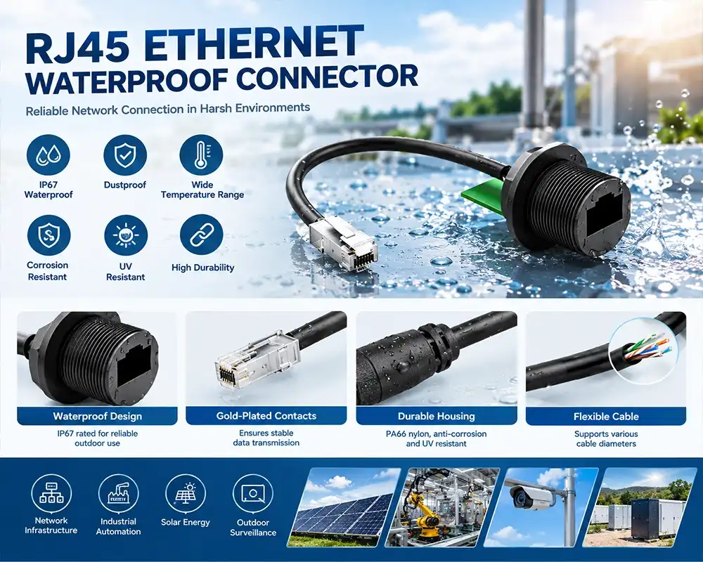 RJ45 ethernet waterproof connector advantage