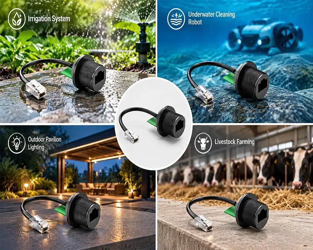 RJ45 ethernet waterproof connector application RJ45 ethernet waterproof connector application