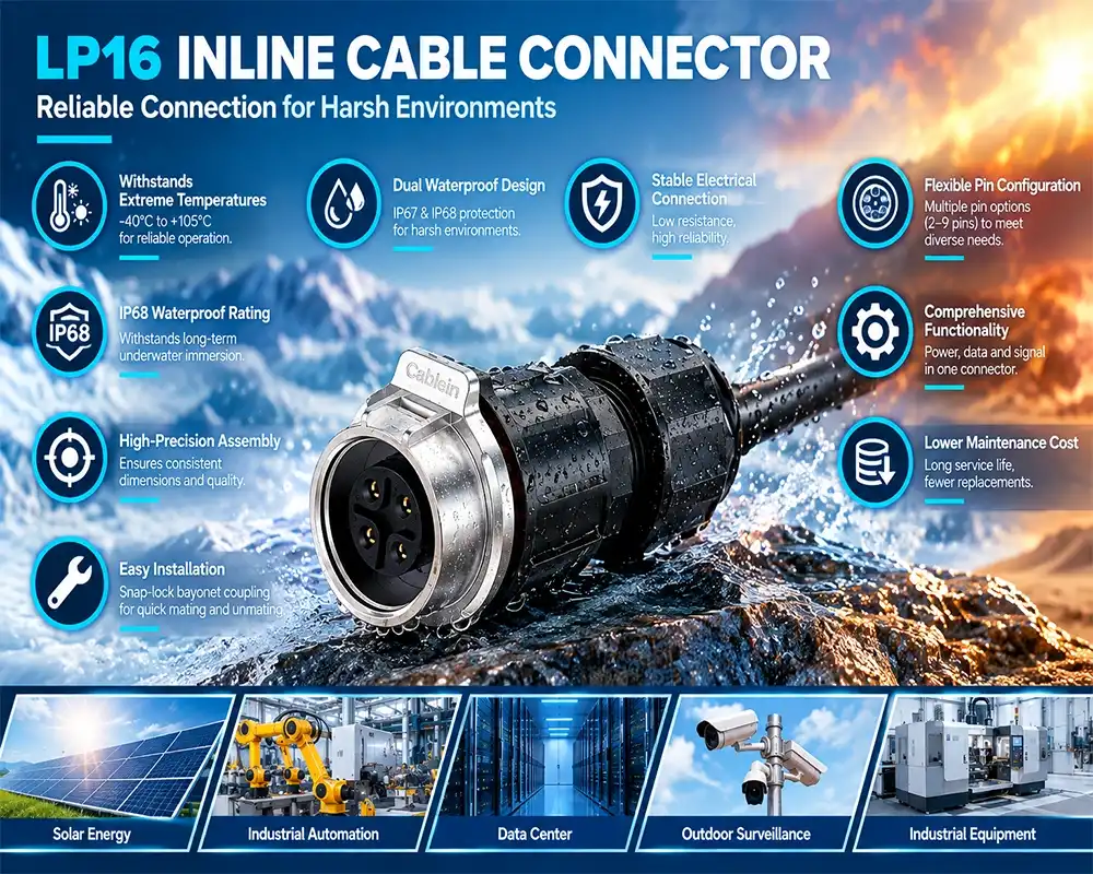 LP16 inline cable connector advantage LP16 inline cable connector advantage