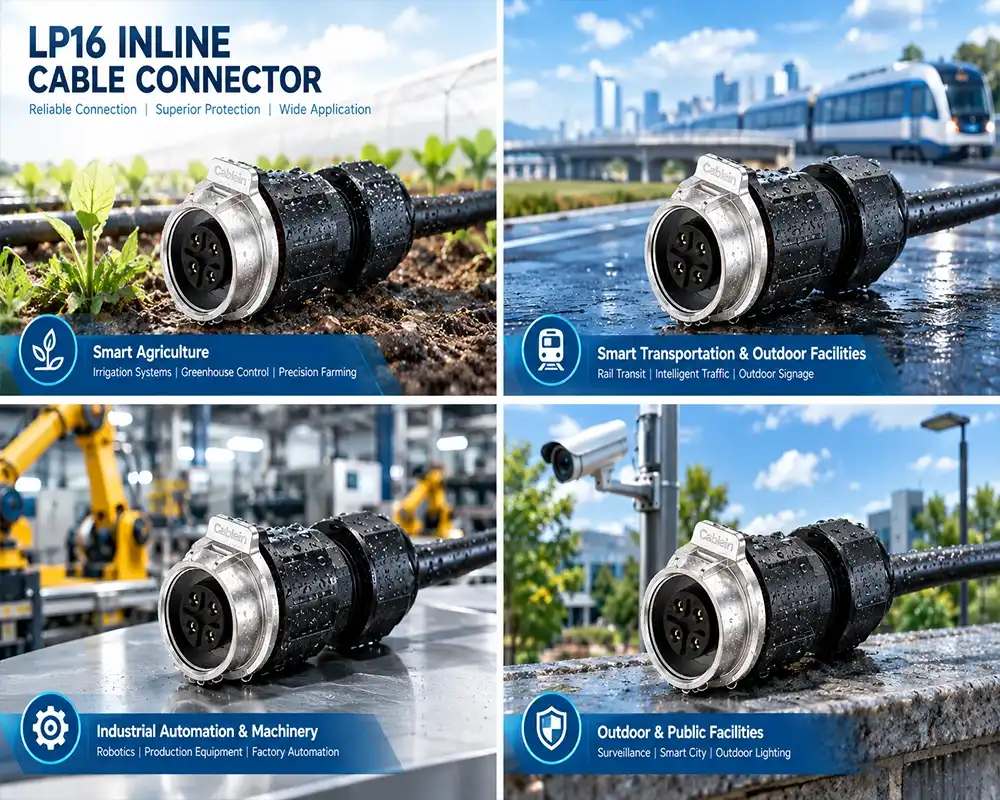 LP16 inline cable connector application LP16 inline cable connector application