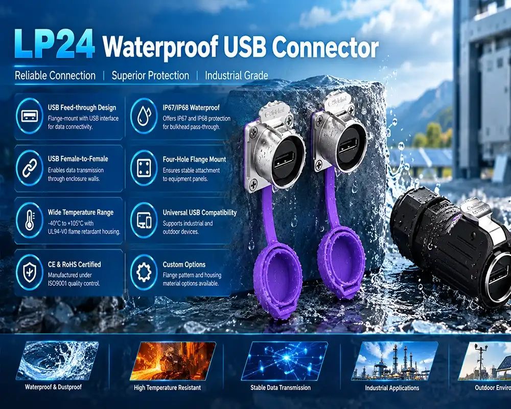 LP24 waterproof USB connector LP24 waterproof USB connector