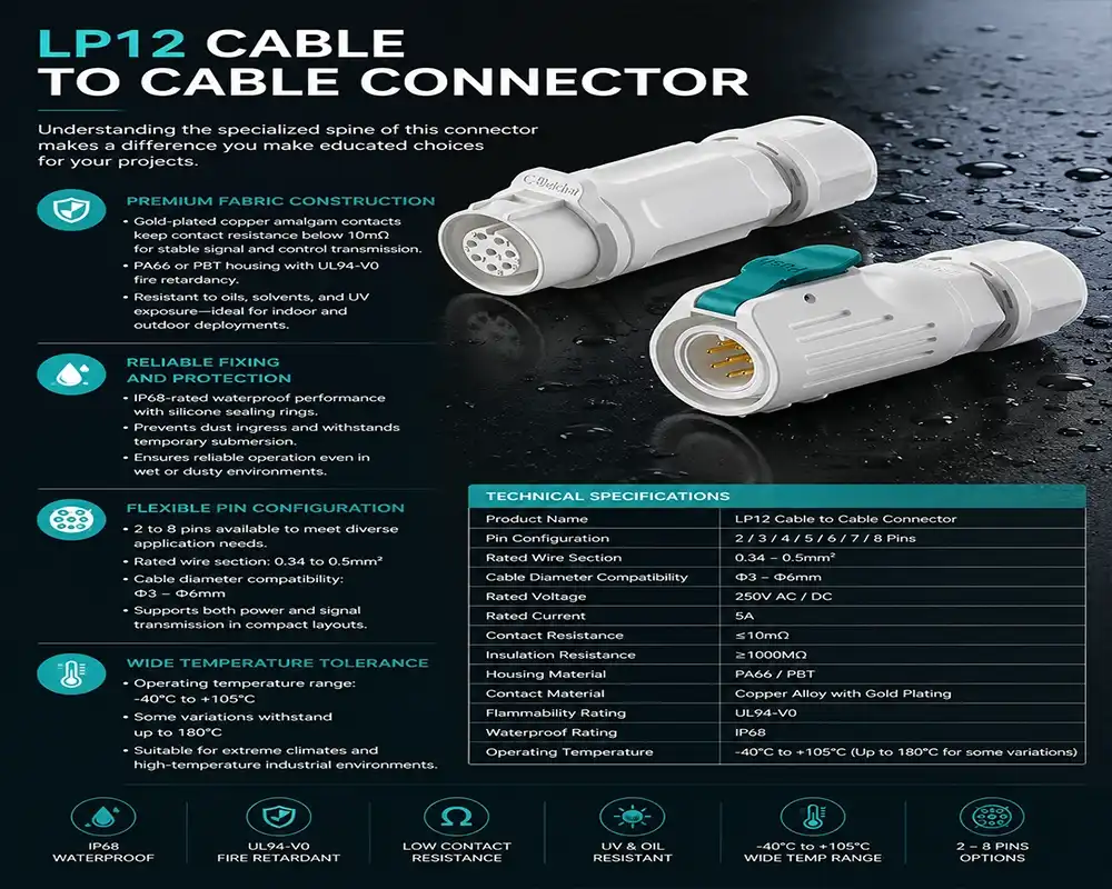 LP12 cable to cable connector