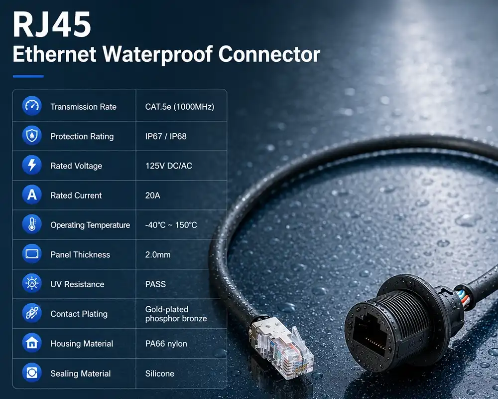 RJ45 ethernet waterproof connector