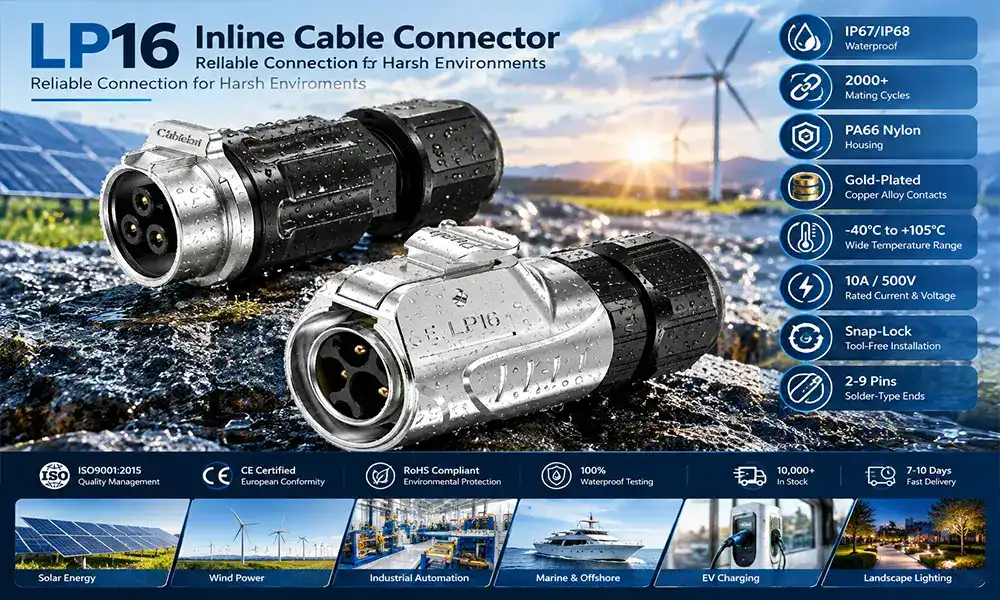 LP16 inline cable connector