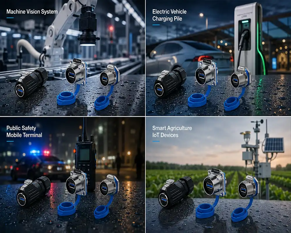 LP24 Waterproof USB Connector application LP24 Waterproof USB Connector application
