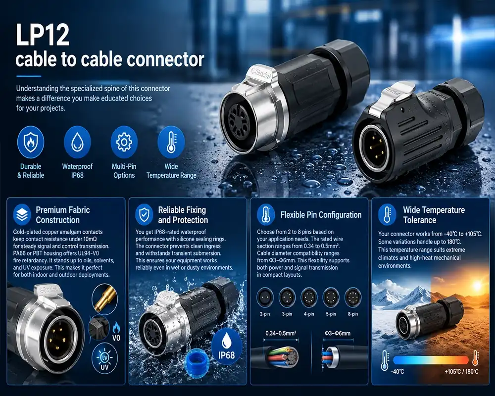 LP12 cable to cable connector