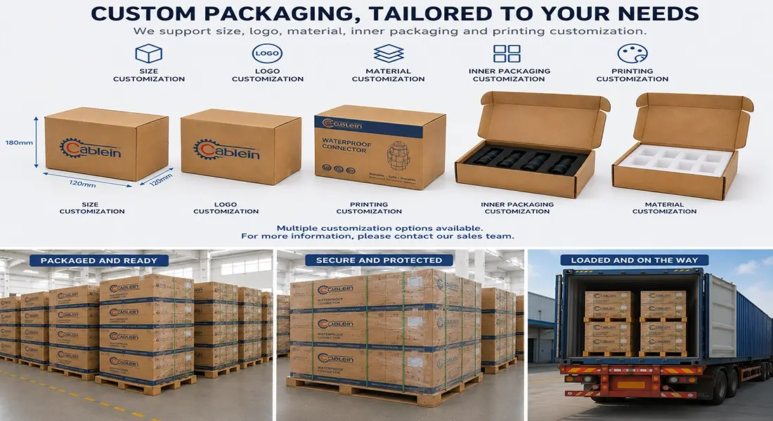 LP12 2-Pin 5A Metal-Plastic Waterproof Connector Packaging & Shipping LP12 2-Pin 5A Metal-Plastic Waterproof Connector Packaging & Shipping
