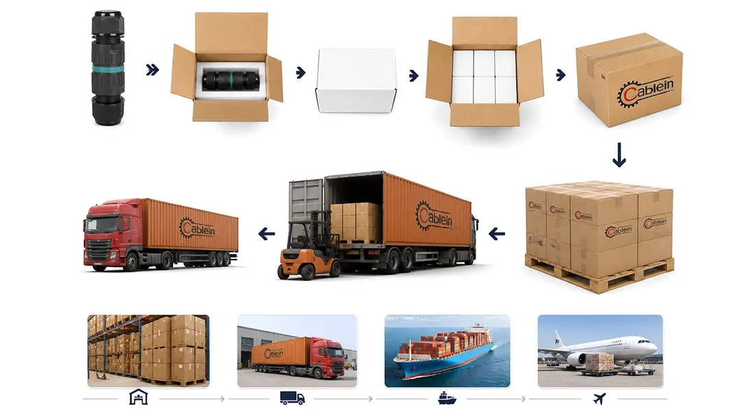 LP12 3-Pin Metal Waterproof Plug Packaging & Shipping LP12 3-Pin Metal Waterproof Plug Packaging & Shipping
