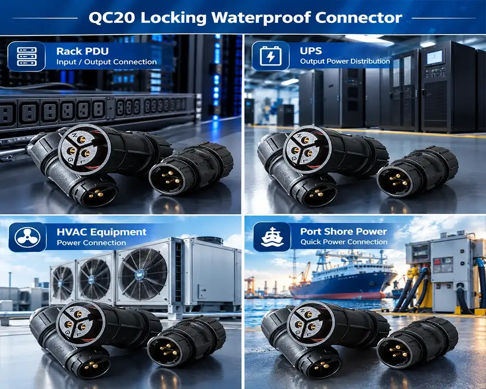 QC20 locking waterproof connector application