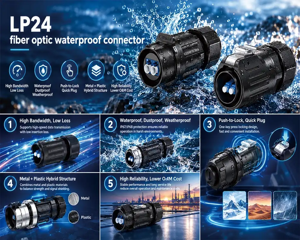 LP24 fiber optic waterproof connector advantage LP24 fiber optic waterproof connector advantage