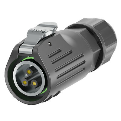 Buy 3 Pin Plastic Waterproof Power Connector IP68 PA66 Nylon Metal Circular Plug online manufacture