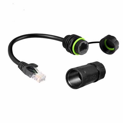 Buy Metal Gilded Brass RJ45 Signal Waterproof Connector Flame Resistant UL94-V0 online manufacture