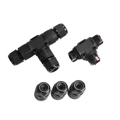 Buy Waterproof Circular Connector 3Pin T-Type 1In2Out Fast Wiring for Industrial Equipment online manufacture