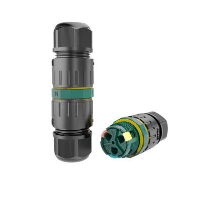 M20 3 Core IP68 Waterproof Circular Connector with 25A Push-Type Quick Card Adapter for Field Light