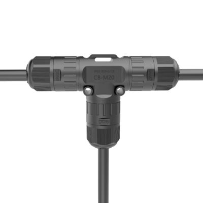 M20 T Type Three Way Waterproof Circular Connector Four Core Screw Lock Connector