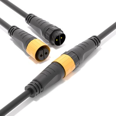 IP68 Waterproof Male Female Connector with 500V Rating and Self-Locking Mechanism for Outdoor Use