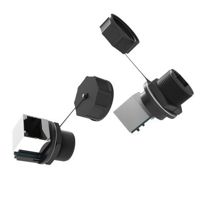 PA66 Nylon IP67 Waterproof Signal Connector 90 Degree Network Cable Aviation Plug