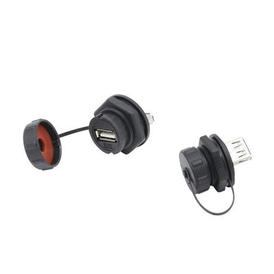 125V Operating Voltage IP67 Waterproof Signal Connector USB Male To Female Adapter with PA66 Nylon Material