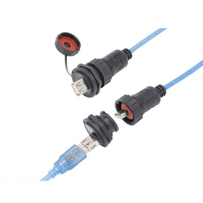Waterproof Power Signal Cable Connector IP67 125V Operating Voltage