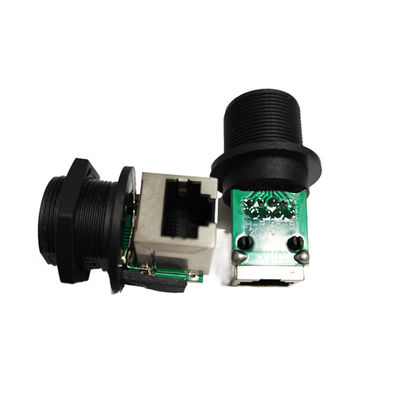 90 Degree IP67 Waterproof RJ45 Connector with PA66 Nylon for Outdoor Network Panel Interface