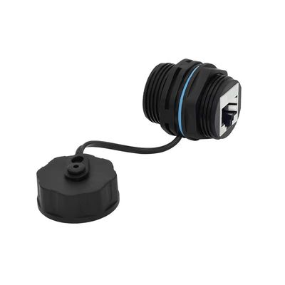 M23 RJ45 Waterproof Connector with IP67 Rating, 125V Operating Voltage, and PA66 Nylon Material for Panel Mount