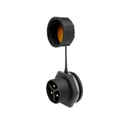 M20 Front 3-Core Screw Threaded UV Resistant Waterproof Panel Mount Connector for Micro Solar Inverter