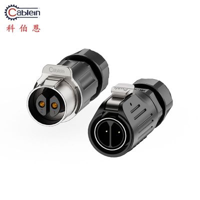 Self Locking IP68 Waterproof Power Connector with 35A Max Current Rating for Outdoor Applications