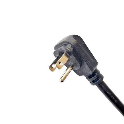 Black Color Power Plug Connection UL Standard Rated Current And Voltage 10/250