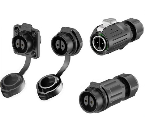 2 Pin LP Series Waterproof Power Connector IP68 PA66 20A 500V