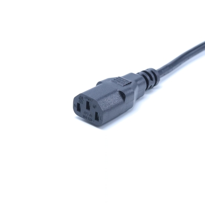UL Certified Black 3-Pin Power Cord NEMA 5-15P to IEC C13