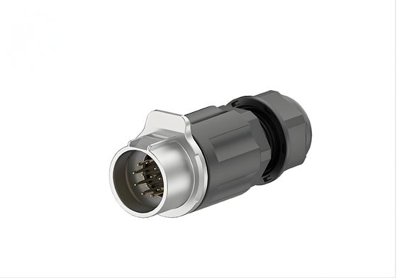 LP20 12-Pin 5A Signal Waterproof Connector, Metal-Plastic Shell With Pre-wired Solder Terminals