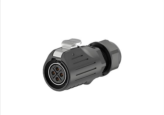 LP20 4-Pin 20A Power Flange Mount Waterproof Circular Connector IP68 Rated