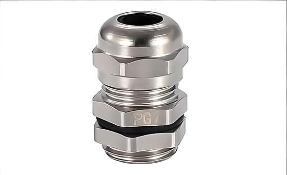 PG7 IP68 Waterproof Metal Cable Gland  Nickel Plated Brass Heavy Duty